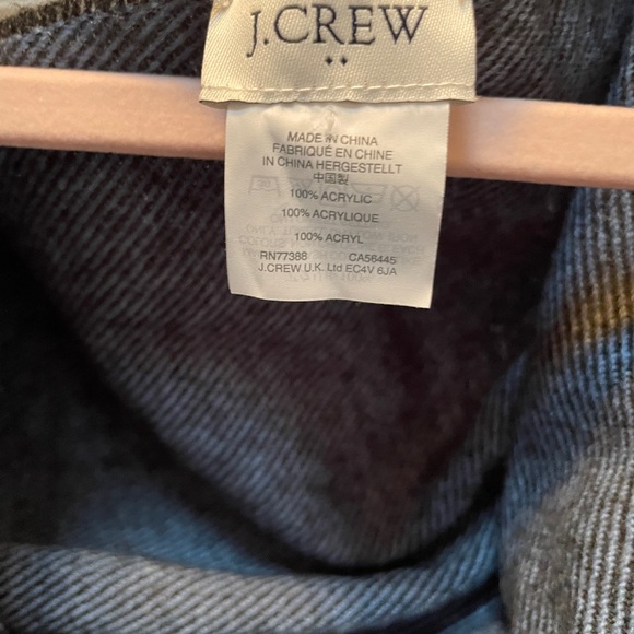 JCrew (multi colors of blue) Cape Scarf Wrap with med. blue fringe. Like new. - Picture 2 of 9